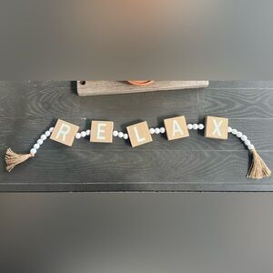 "RELAX" Wooden Blocks Decor